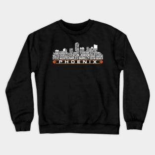 Phoenix Basketball Team All Time Legends, Phoenix City Skyline Crewneck Sweatshirt